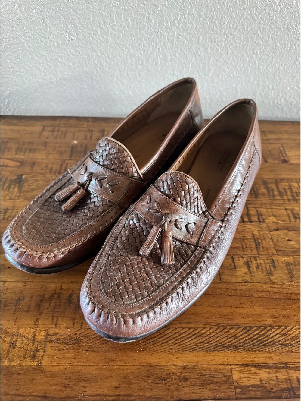 Florsheim Men's Brown Leather Tassel Loafers Size 13 D